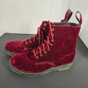 Dr Martens Women's Vegan 1460 Velvet Lace Up Boots Size 11 US L